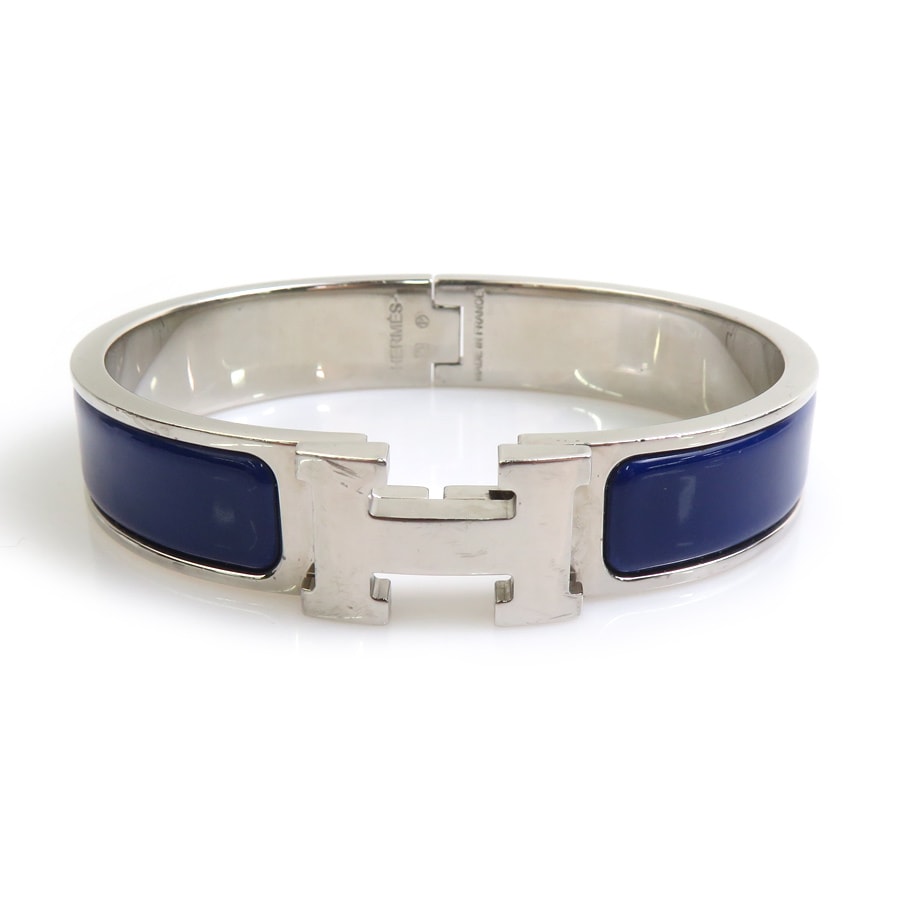 エルメス HERMES ブレスレット クリックH メタル/エナメル ブルー/シルバー レディース【中古】 h32669a