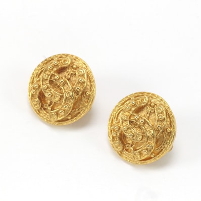 $$ CHANEL シャネル ラウンドココマーク ゴールド