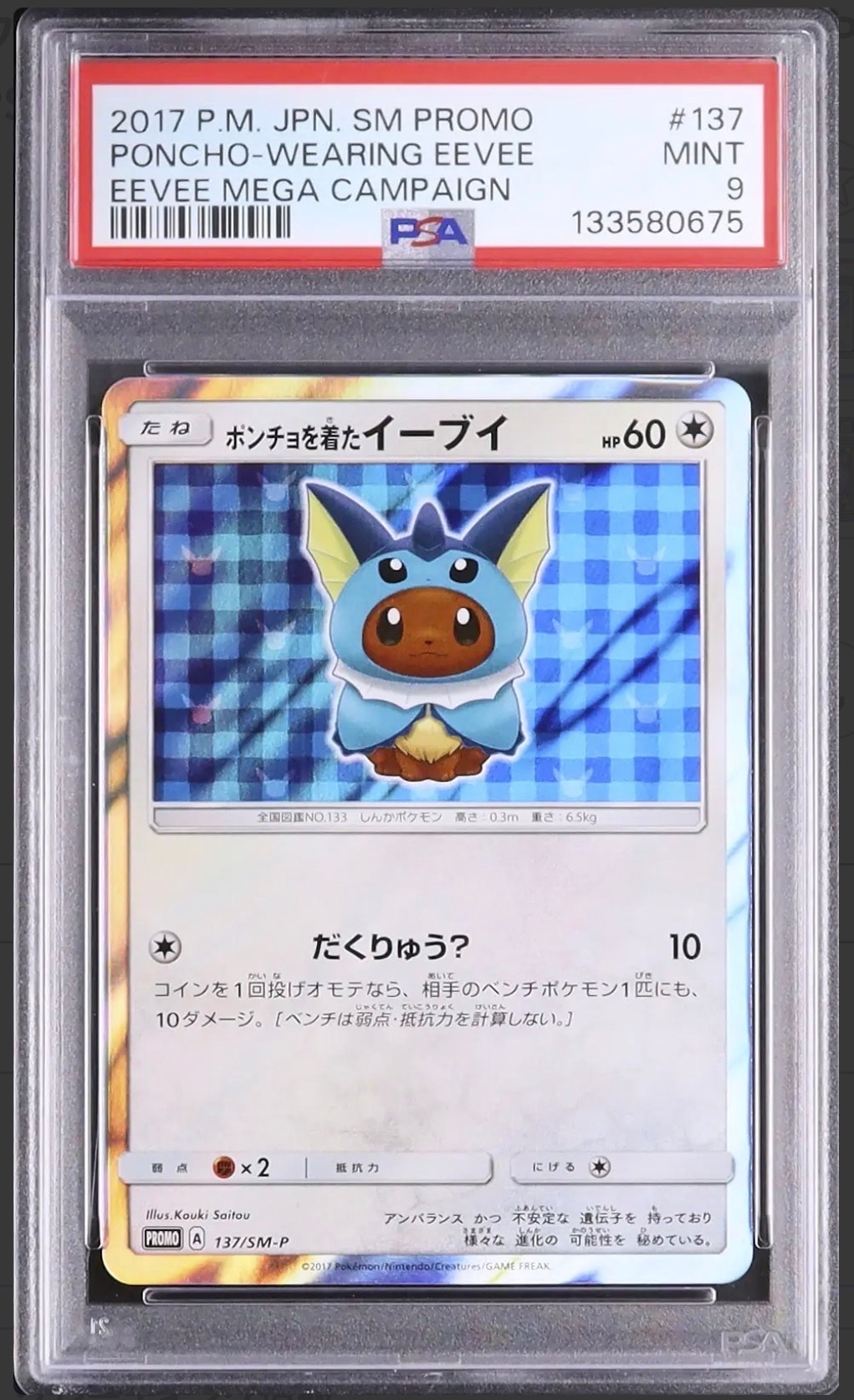 ポンチョを着たイーブイ: プロモ[SM-P 137](プロモーションカード「SM