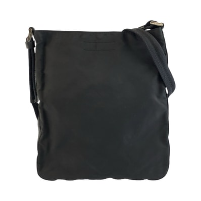 美品 PRADA プラダ テスート 三角ロゴプレート ブラック 黒 シルバー金具 ナイロン ショルダーバッグ ポシェット 602162 【中古】