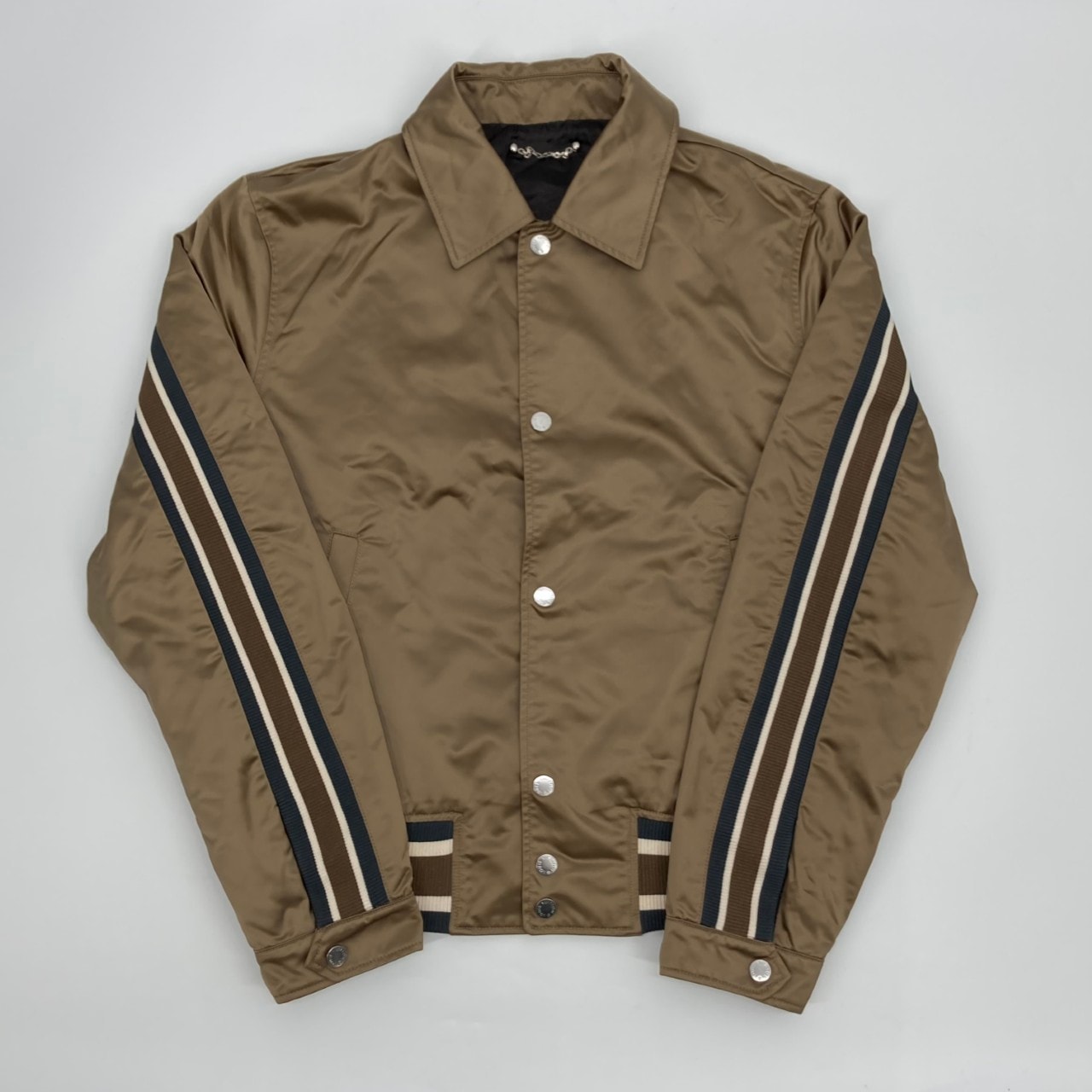LOUIS VUITTON(ルイ・ヴィトン) 18AW パイソンレザー バックロゴ サテン 48 HFB67EGXC ブルゾン カーキゴールド