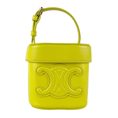 セリーヌ CELINE ショルダーバッグ スモール ボックス キュイル トリオンフ レザー アニス レディース【中古】 z8395