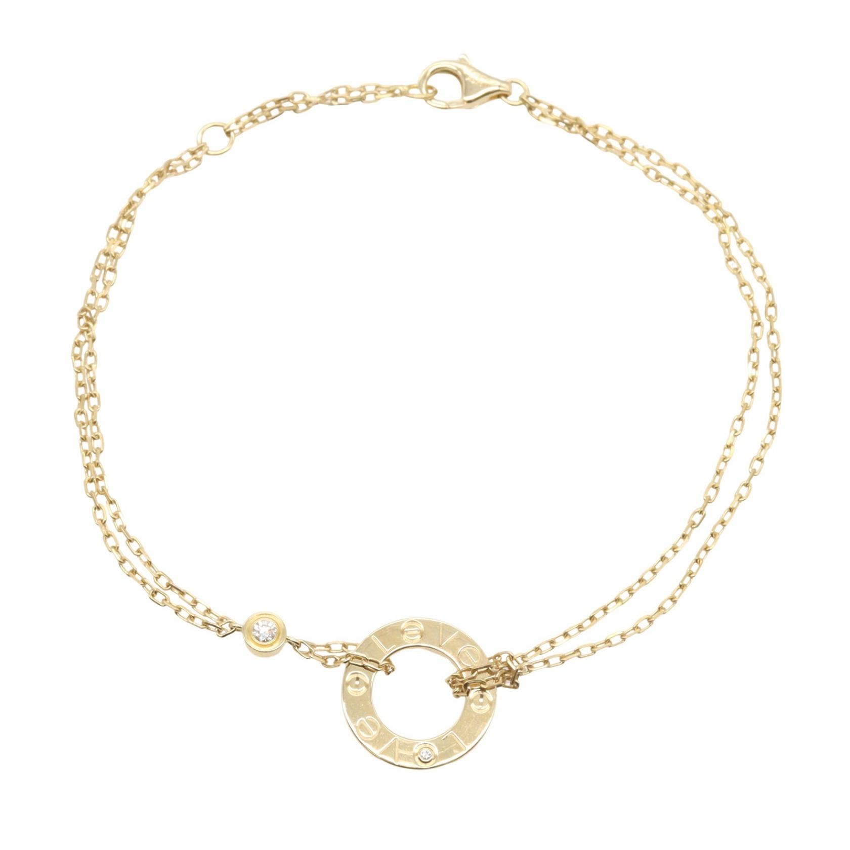 カルティエ CARTIER ラブサークル ブレスレット 2PD ブレスレット アクセサリー K18(イエローゴールド) ダイヤモンド レディース ゴールド系 / クリア系 B6038300 【中古】