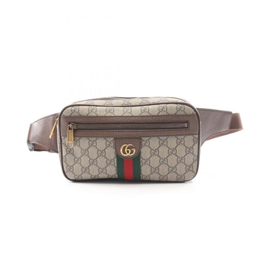 グッチ GUCCI オフィディア GGベルトバッグ GGスプリーム ウエストバッグ ボディバッグ バッグ PVCコーティングキャンバス レザー メンズ レディース ベージュ系 / ブラウン系 / マルチカラー 574796 【中古】
