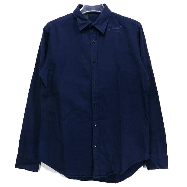 N.HOOLYWOOD エヌハリウッド COMPILE LINE STAMP SHIRT 242-SH03 peg コンパイル ライン スタンプ シャツ 長袖 ロングスリーブ ネイビー サイズ38