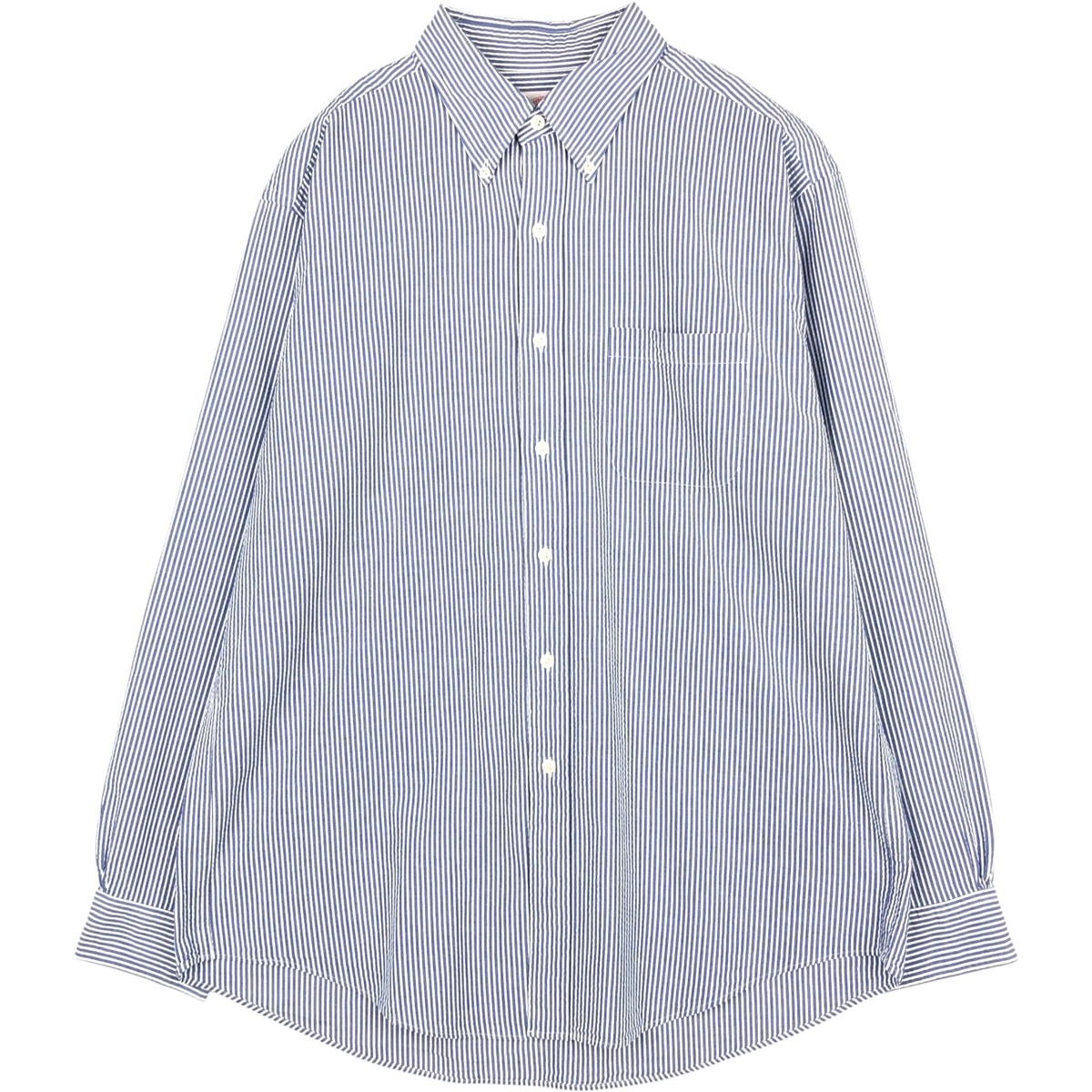 古着 ブルックスブラザーズ Brooks Brothers 346 シアサッカー 長袖 ボタンダウンストライプシャツ メンズL相当/eaa673037