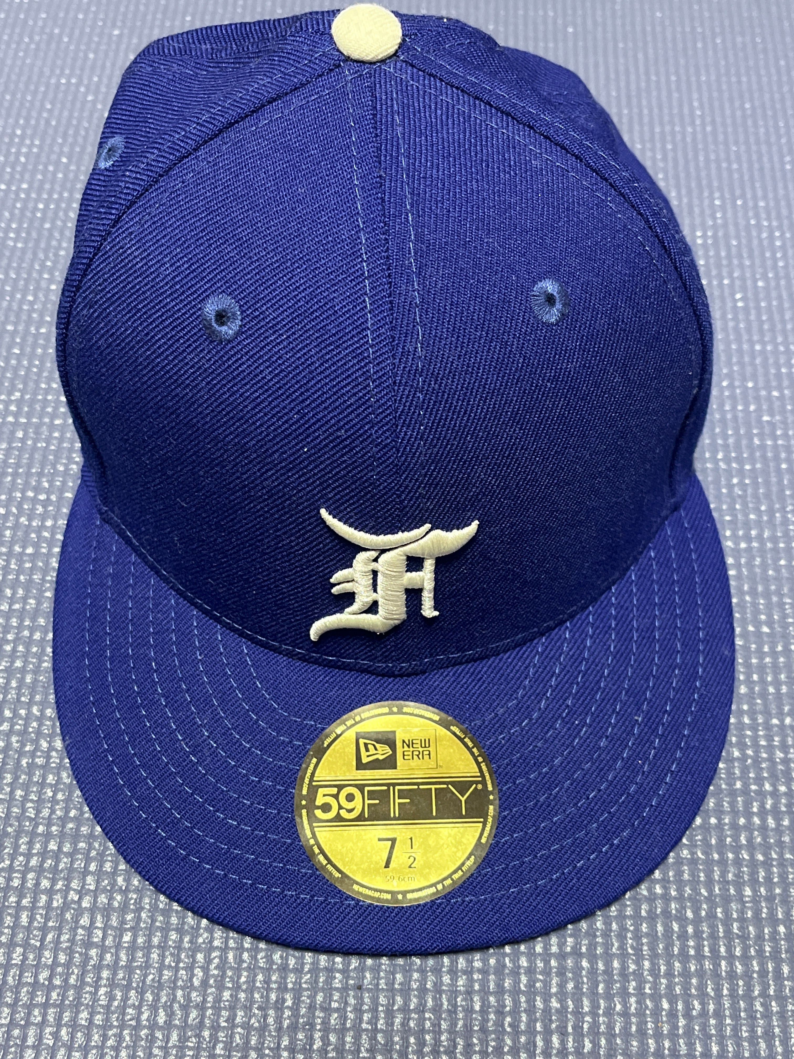 NEW ERA FEAR OF GOD ESSENTIALS 59FIFTY F LOGO WORLD SERIES Under Visor "Royal"