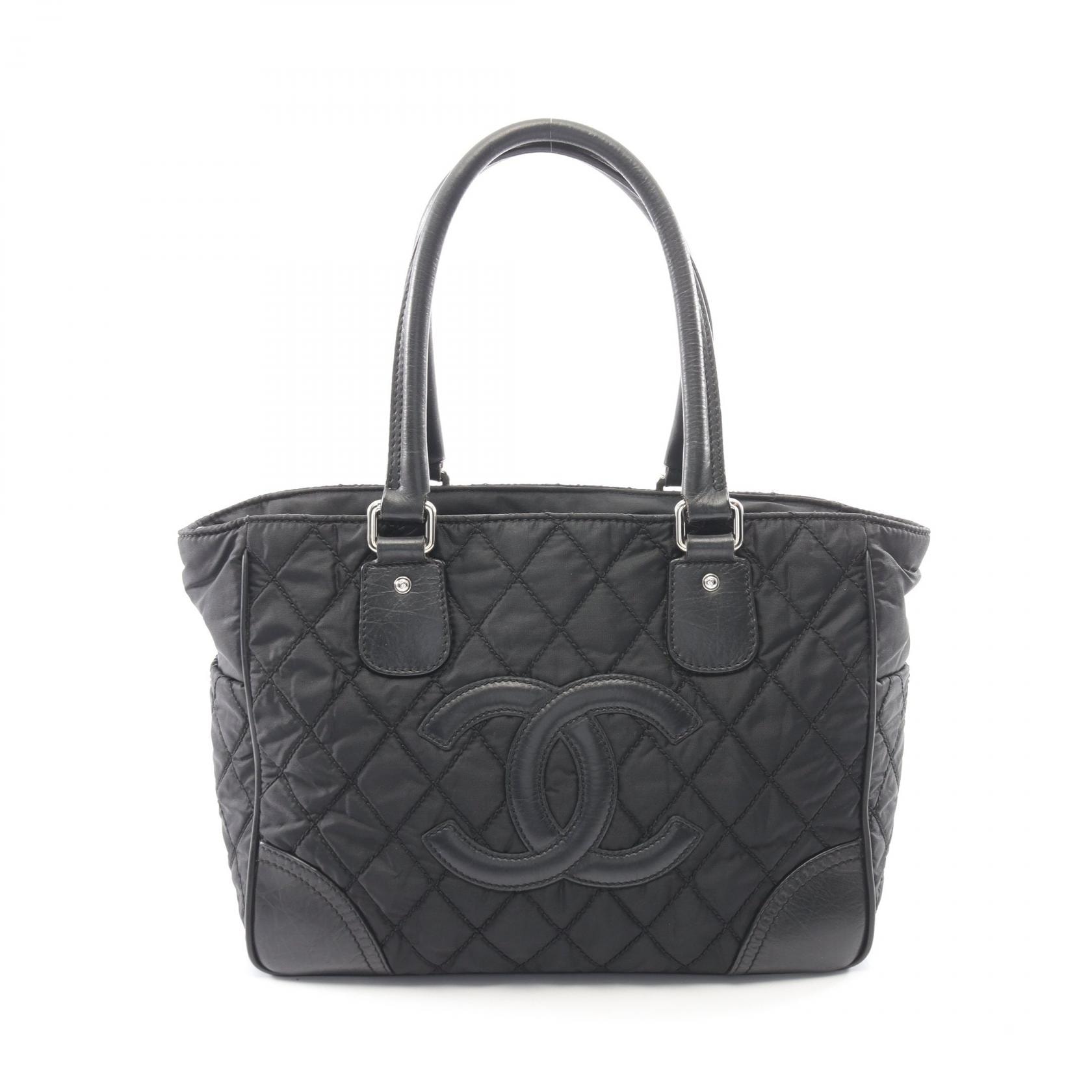 シャネル CHANEL パリニューヨークライン トートバッグ バッグ ナイロン レザー レディース ブラック系 A33100 【中古】