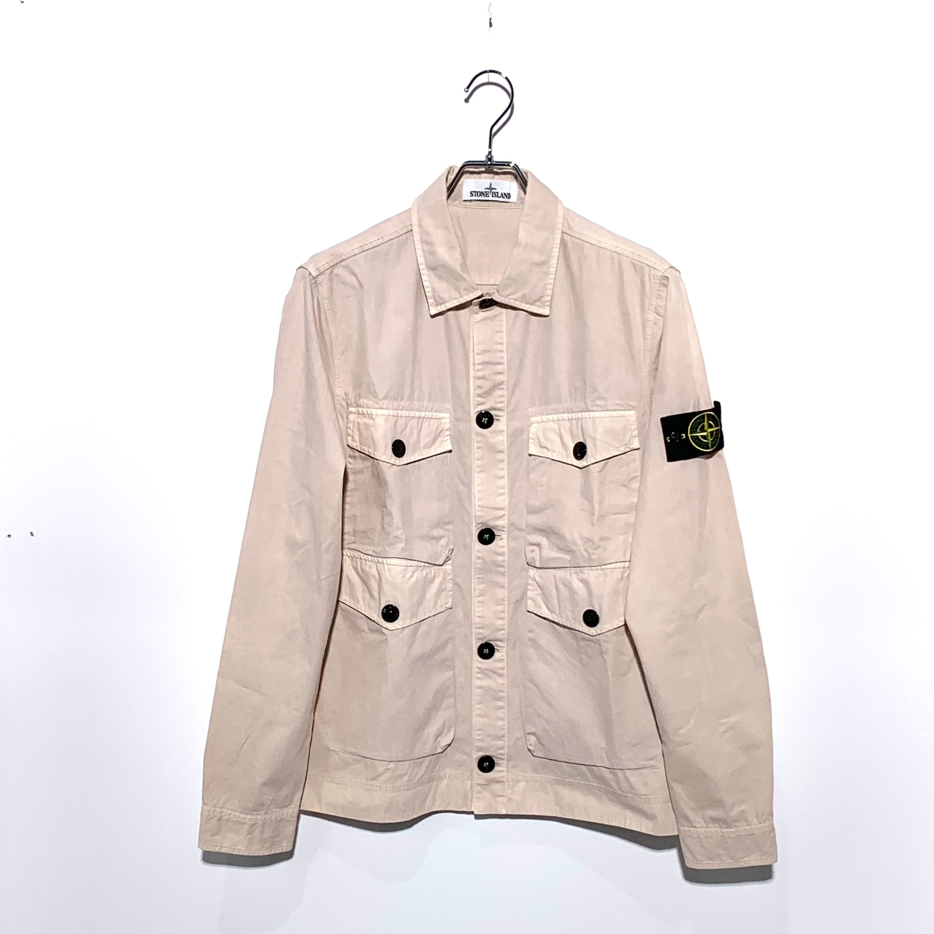 STONE ISLAND ELA SMERIGLIATA 4 POCKET SHIRT JACKET pink beige