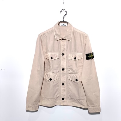 STONE ISLAND ELA SMERIGLIATA 4 POCKET SHIRT JACKET pink beige