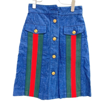 グッチ 573410 シェリーライン デニム スカート 36