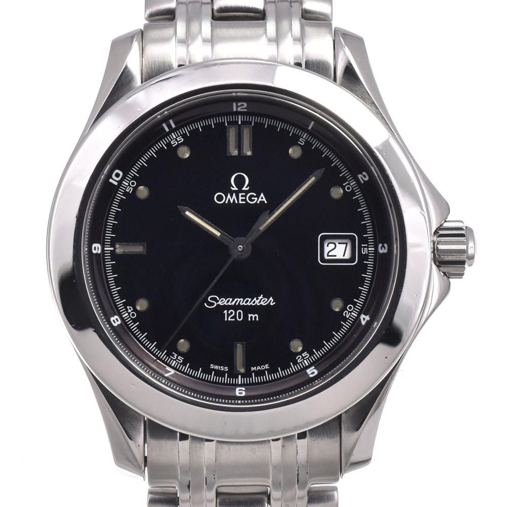 オメガ OMEGA 2511.50 シーマスター 120M デイト ブラック クォーツ メンズ 良品 箱・保証書付き 腕時計 O#151314