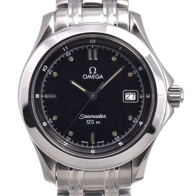 オメガ OMEGA 2511.50 シーマスター 120M デイト ブラック クォーツ メンズ 良品 箱・保証書付き 腕時計 O#151314