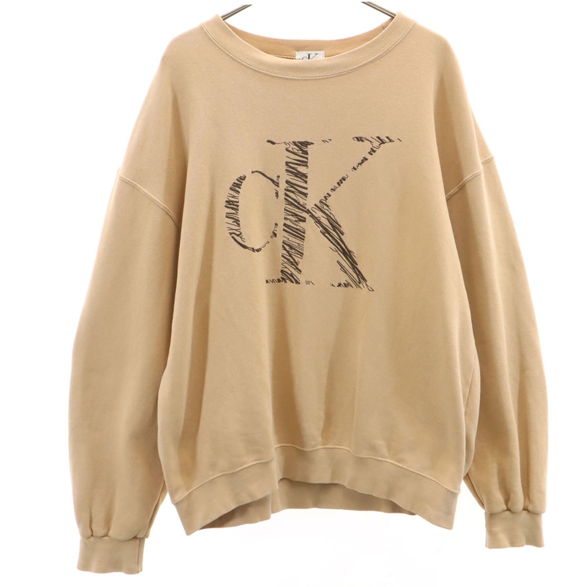 Calvin klein Jeans カルバンクラインジーンズ 90s オールド 長袖 スウェット トレーナー ペールオレンジ