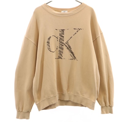 Calvin klein Jeans カルバンクラインジーンズ 90s オールド 長袖 スウェット トレーナー ペールオレンジ