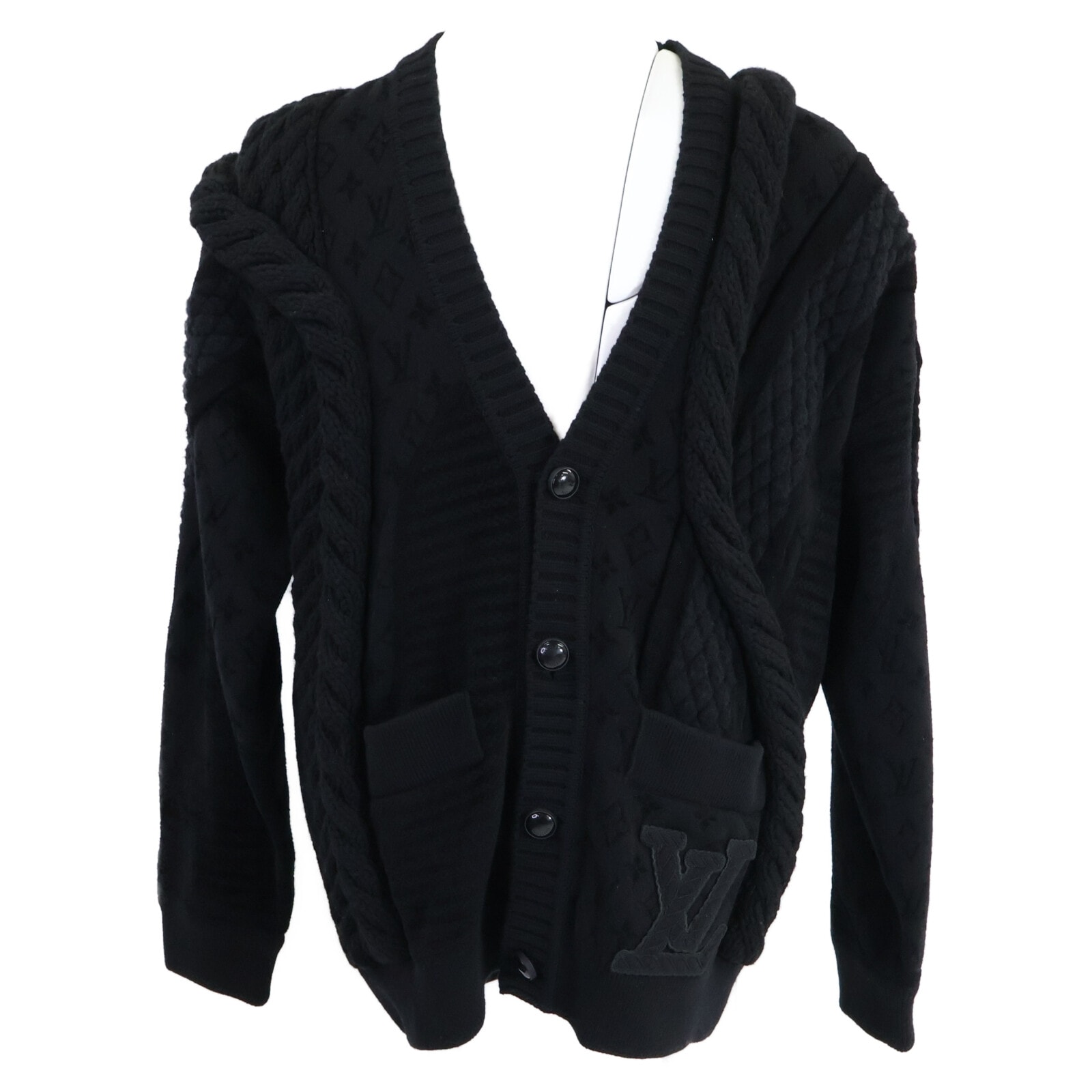 ルイヴィトン 【新品同様/国内正規/25年製】1AHC22/RM251M SUR HSN71W Chunky Wool-Blend Cable Cardigan チャンキーウールブレンド ケーブルカーディガン M