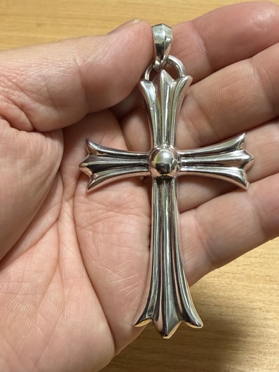Chrome Hearts Large CH Cross with Plain Bale "Silver"
