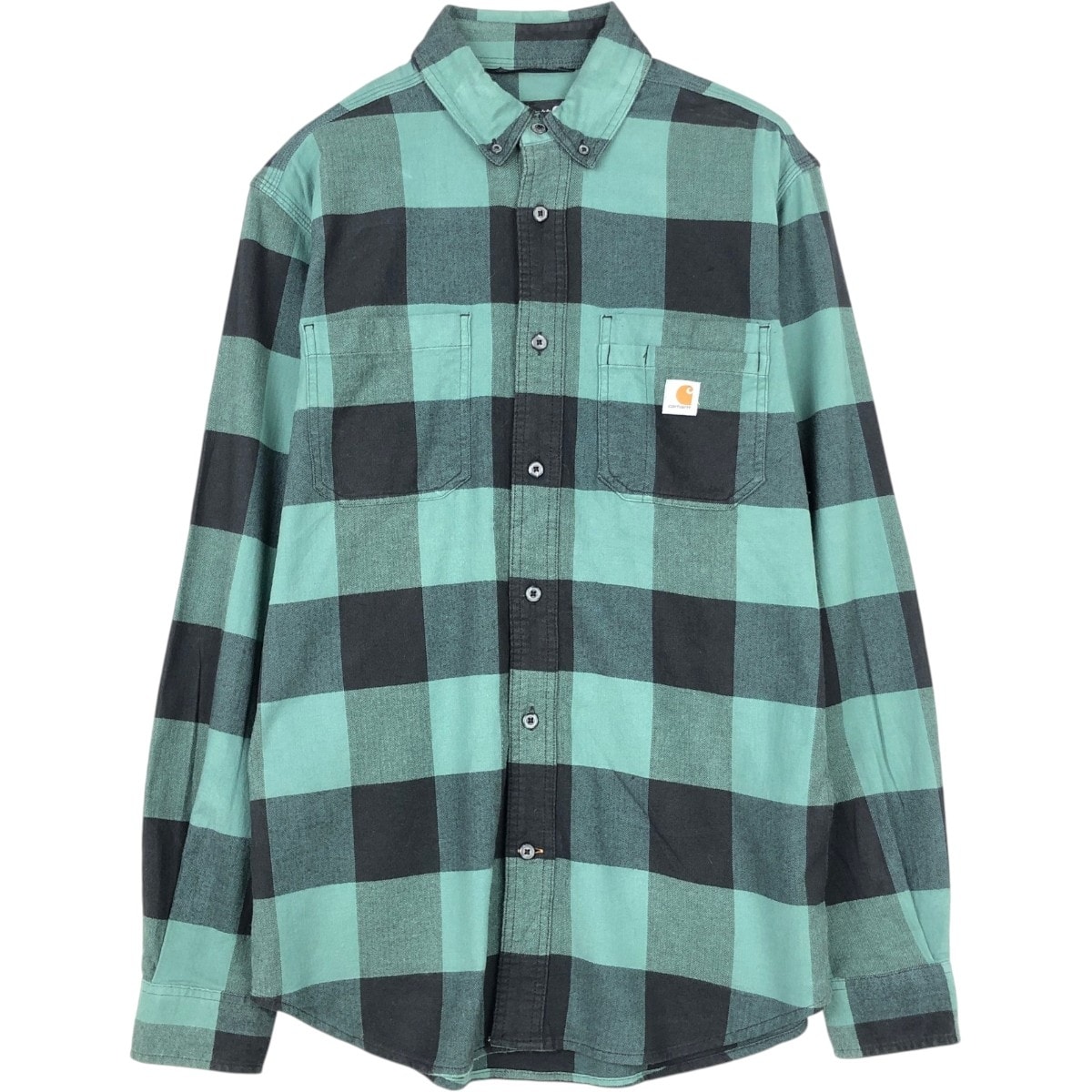 古着 カーハート Carhartt RELAXED FIT バッファローチェック 長袖 ボタンダウン フランネルチェックシャツ メンズS相当/eaa675601