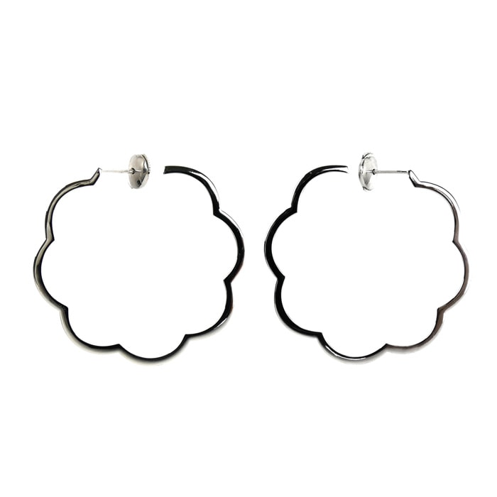 CHANEL シャネル K18WG ホワイトゴールド カメリア ピアス 6.2g レディース【中古】【美品】