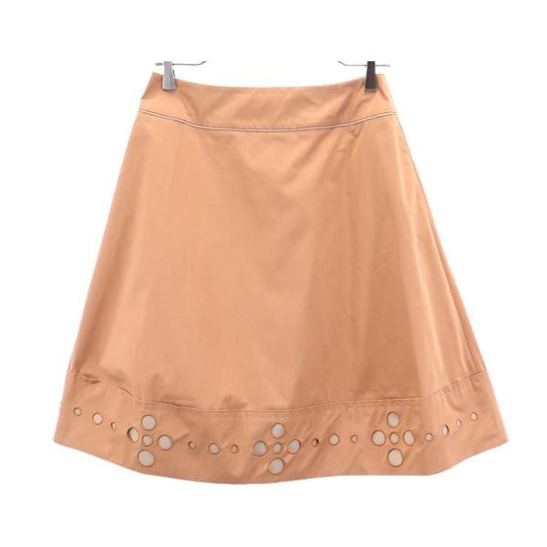 FOXEY NEW YORK フォクシーニューヨーク ミニ丈 スカート 40 ブラウン系 バックジップ