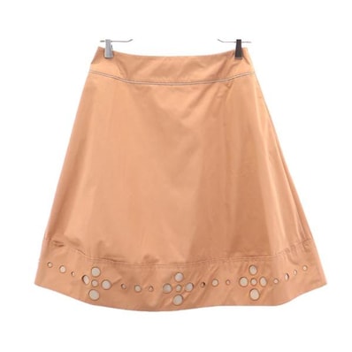 FOXEY NEW YORK フォクシーニューヨーク ミニ丈 スカート 40 ブラウン系 バックジップ