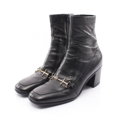 サンローランパリ SAINT LAURENT PARIS Elbio ブーツ 靴 レザー レディース ブラック系 【中古】