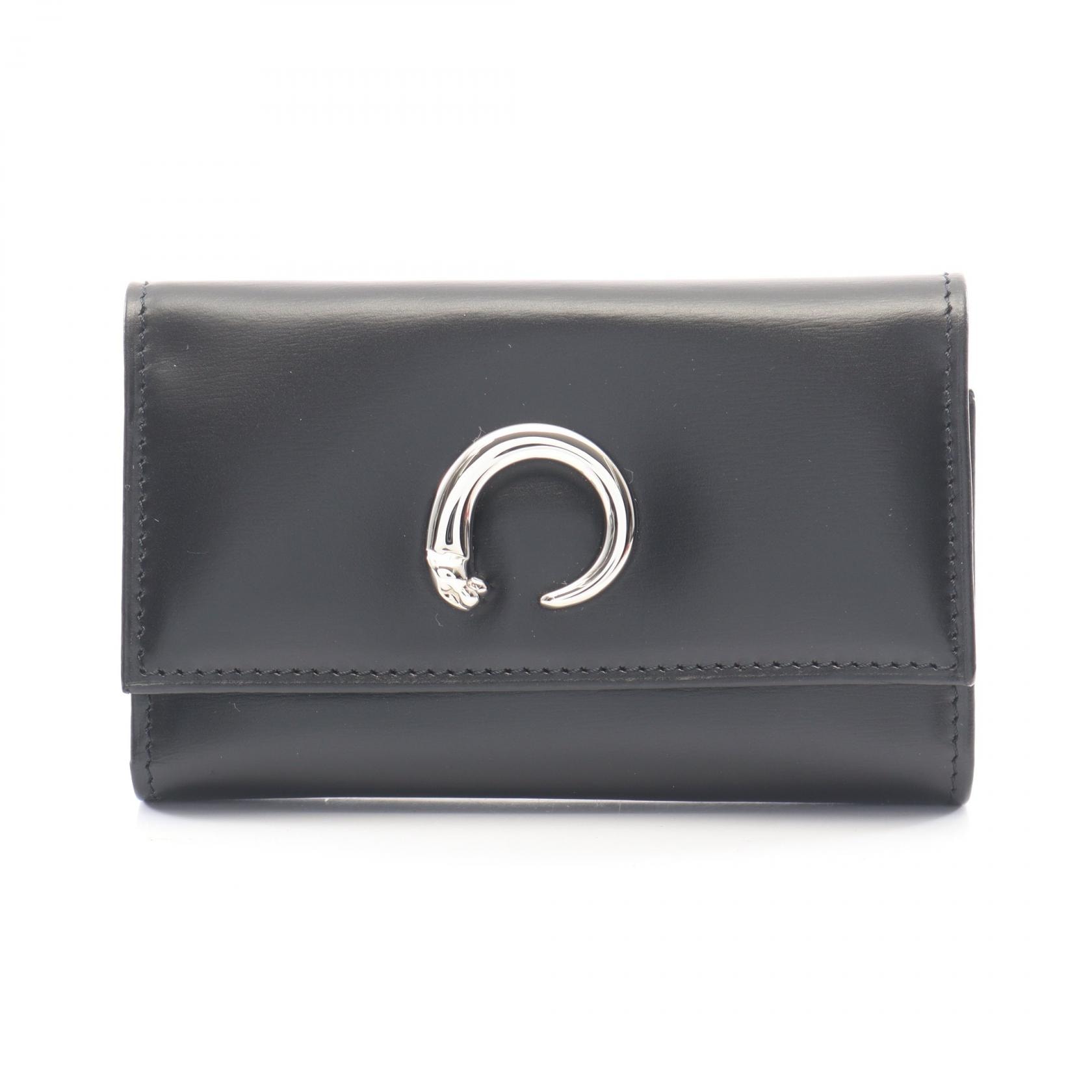 カルティエ CARTIER パンテール 6連 キーケース アクセサリー レザー レディース ブラック系 【中古】