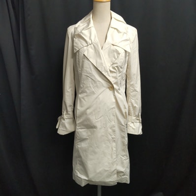 COLE HAAN/コールハーン★スプリングコート【レディースXS/白/white/ロング】トレンチ/ステンカラー/春秋アウター/Coat◆BJ163-b
