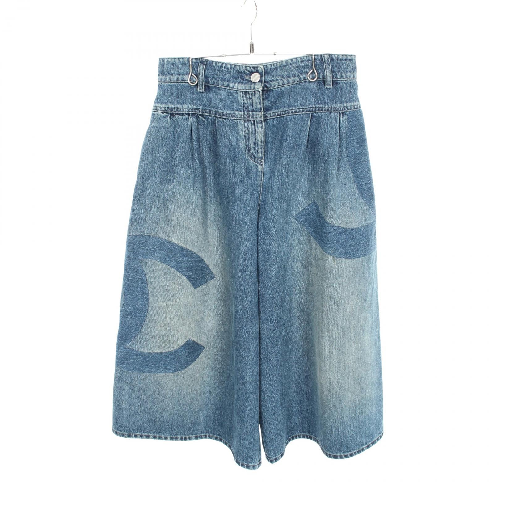 シャネル CHANEL ココマーク デニム パンツ 衣料品 ボトムス コットン レディース ブルー系 P56046V42309 【中古】