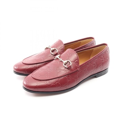 グッチ GUCCI ヨルダーン グッチシマ ホースビット ローファー 靴 レザー レディース ボルドー系 786016 【中古】