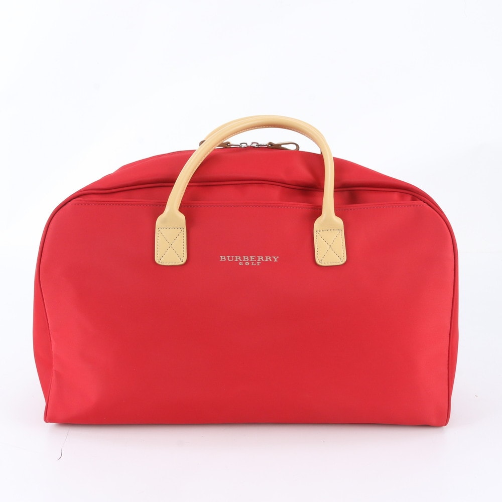 ■極美品 バーバリー ボストン バッグ レザー×ナイロン