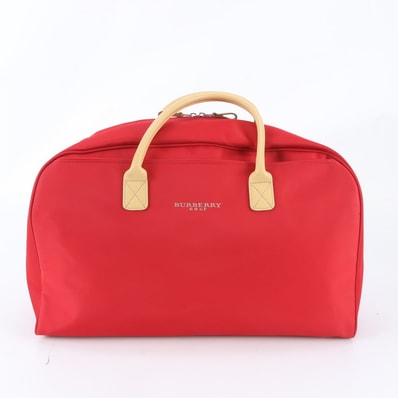■極美品 バーバリー ボストン バッグ レザー×ナイロン