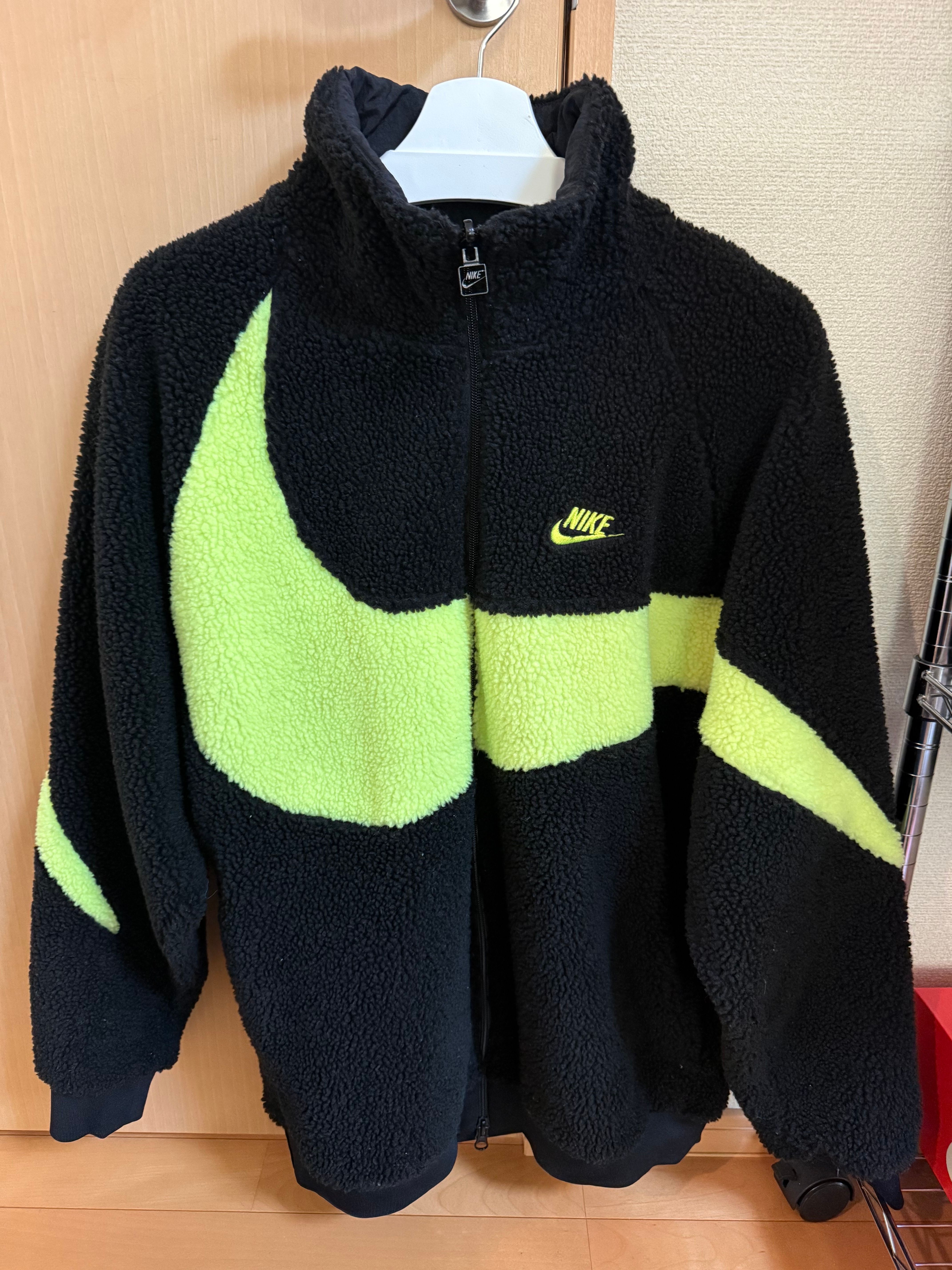 Nike Big Swoosh Reversible Boa Jacket"Black Neon"