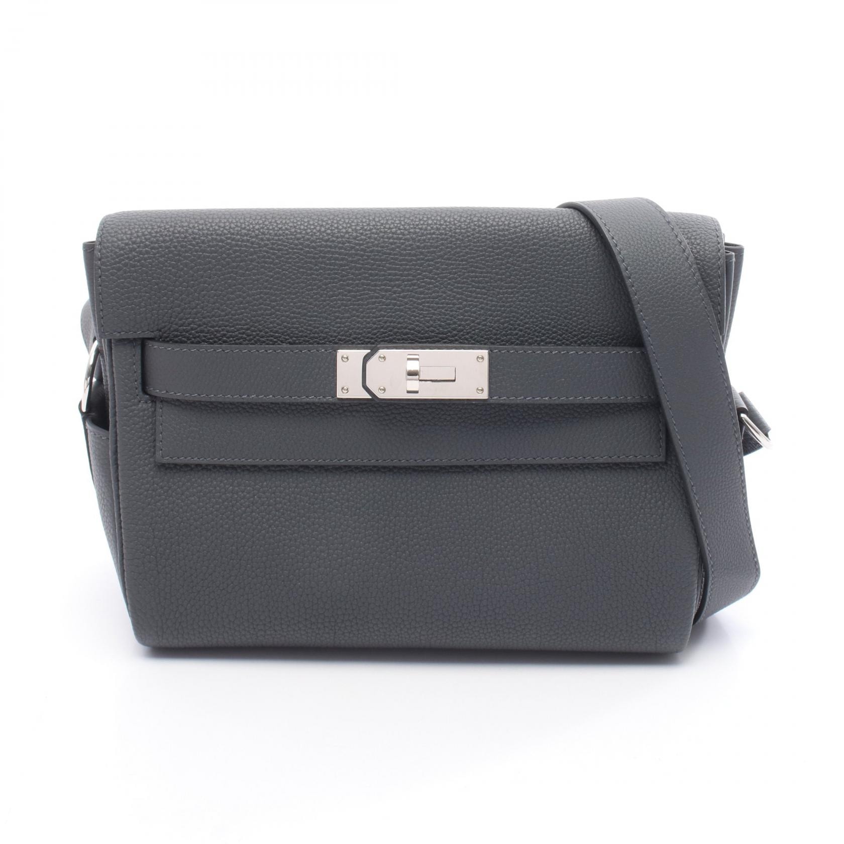 エルメス HERMES ケリーメッセンジャーPM ショルダーバッグ バッグ レザー トゴ トゴ アルドワーズ B刻印(2023年製造) メンズ グレー系 H085671CK 【中古】