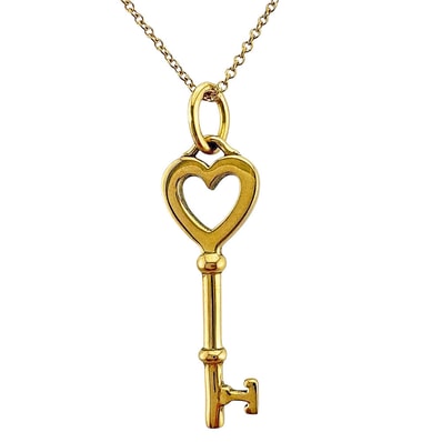 ティファニー ハートキー ネックレス 18金 K18イエローゴールド レディース TIFFANY&Co. 中古