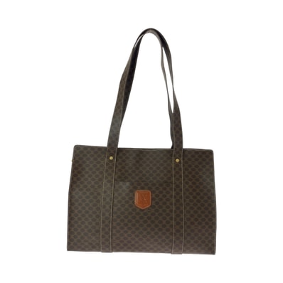 CELINE セリーヌ ヴィンテージ マカダム柄 ブラウン ゴールド金具 PVC トートバッグ ショルダーバッグ 506356 【中古】