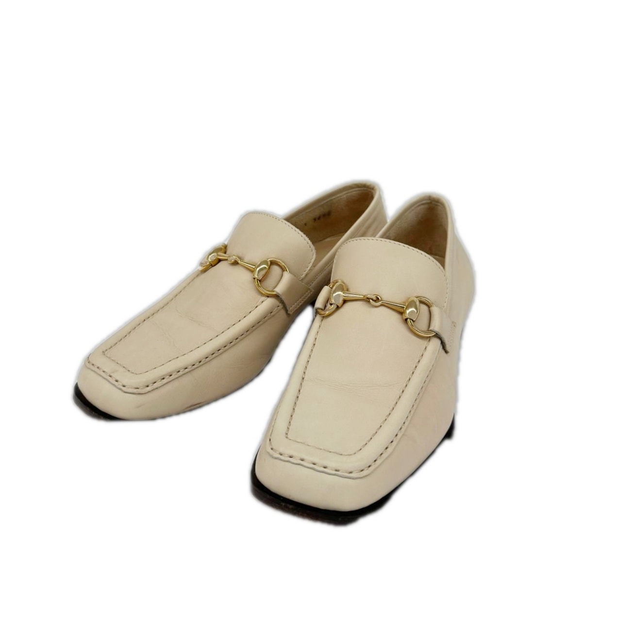 GUCCI グッチ ローファー 靴 36 1/2 袋付 レディース アイボリー