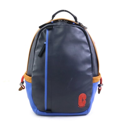 コーチ COACH リュック レザー/ナイロン グレー/ブルー/ブラウン ユニセックス【中古】 h32103a