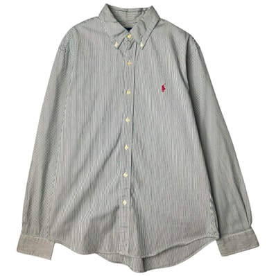 古着 ラルフローレン Ralph Lauren SLIM FIT スリムフィット 長袖 ボタンダウンストライプシャツ メンズL相当/eaa649269