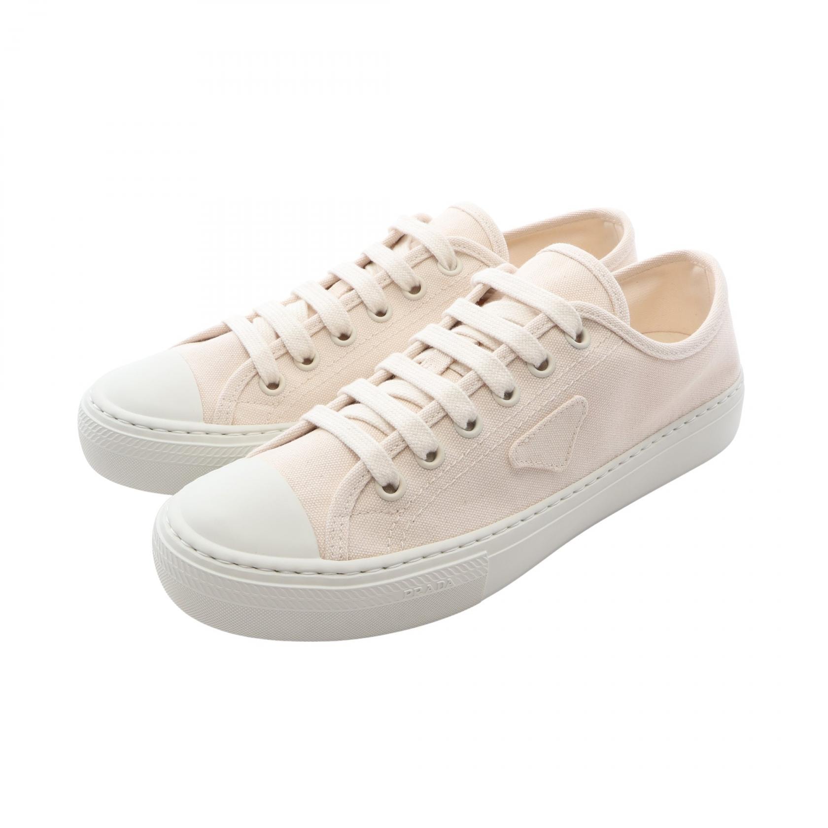 プラダ PRADA CANAPA カナパ スニーカー 靴 キャンバス メンズ アイボリー系 / ホワイト系 【中古】