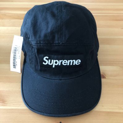 Supreme Washed Chino Twill Camp Cap "Black"(21SS)