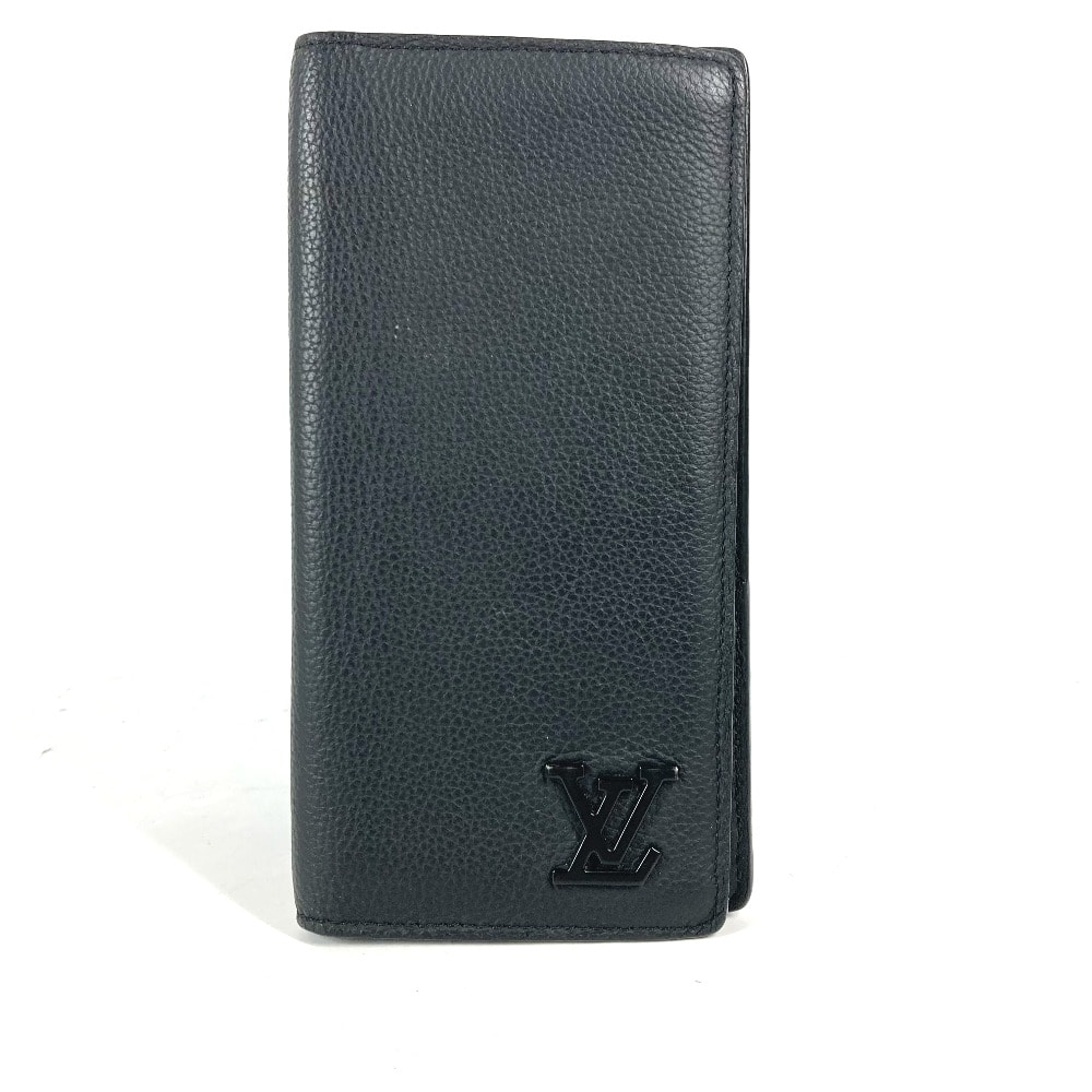 ルイヴィトン LOUIS VUITTON ポルトフォイユ・ブラザ NM M69980 LV アエログラム 2つ折り 長財布 グレインレザー ブラック