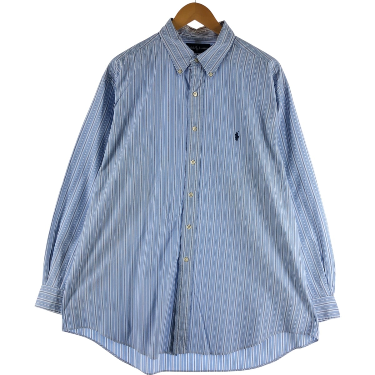 古着 ラルフローレン Ralph Lauren YARMOUTH 長袖 ボタンダウンストライプシャツ メンズXL相当/eaa537181