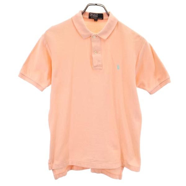 Polo by Ralph Lauren ポロバイラルフローレン 半袖 ポロシャツ 170 サーモンピンク 鹿の子