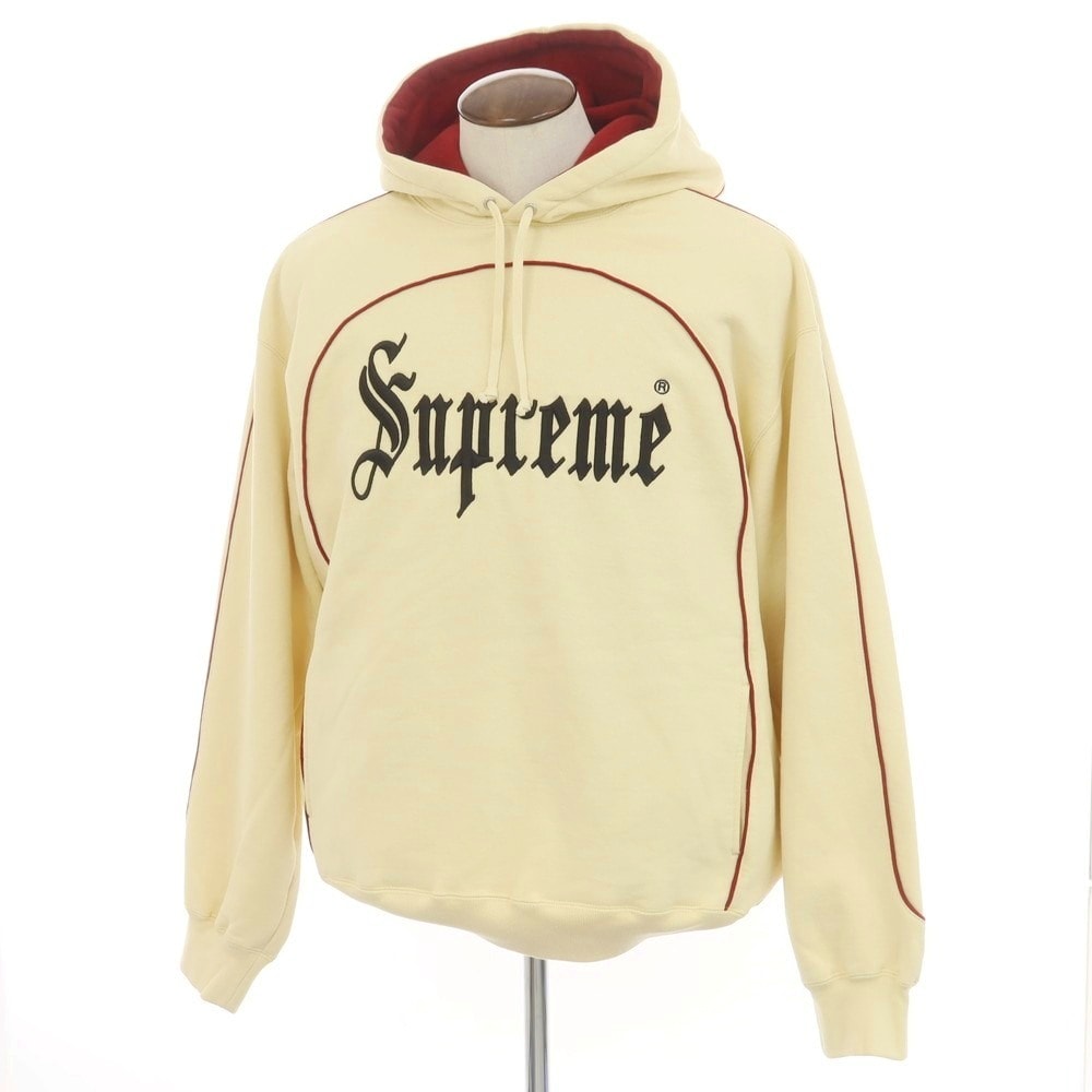 【中古】シュプリーム Supreme 2025年春夏 Curve Piping Hooded Sweatshirt コットンポリエステル パーカー クリーム【サイズXL】【メンズ】