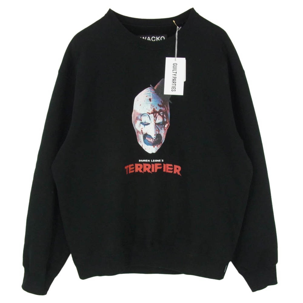 WACKO MARIA ワコマリア 25AW TERRIFIER-WM-SS06 ×Terrifier Heavy Weight Sweat Shirt テリファー ヘビー ウェイト スウェット シャツ トレーナー ブラック系 L【新古品】【未使用】【中古】