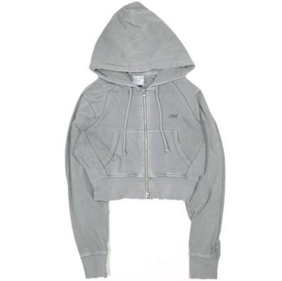KITH NYC キスニューヨークシティ 25SS Women Davin Cropped Hoodie クロップドフーディー 25070061000810 XS チャコールグレー ジップアップ パーカー トップス g25790