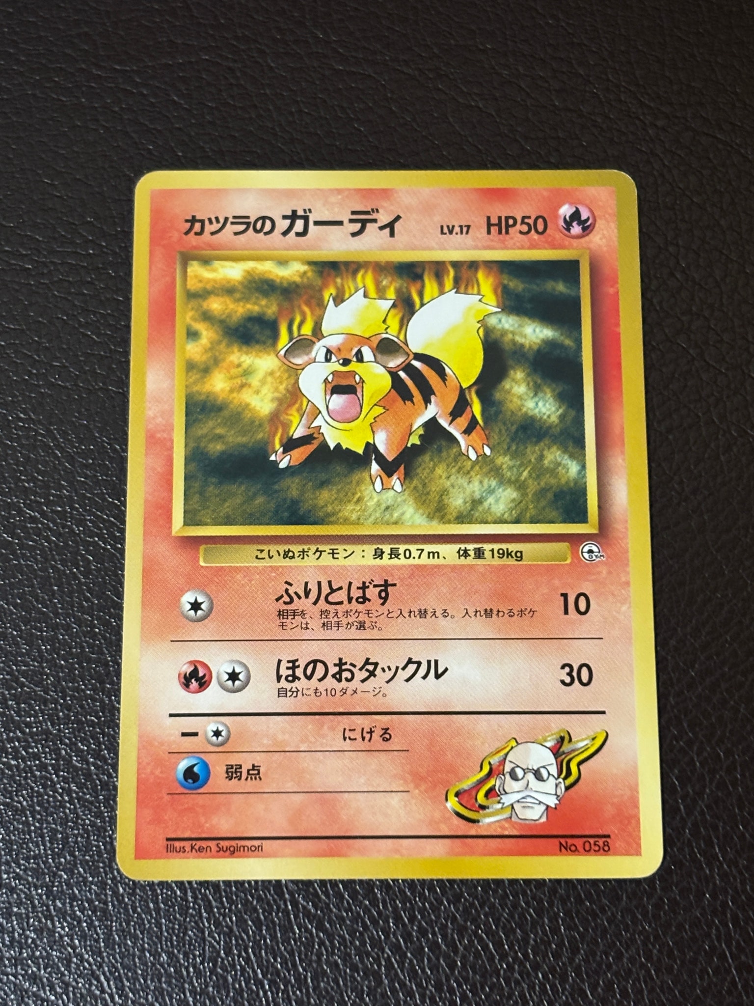 カツラのガーディLV.17 : 旧裏 [PMCG-GYM3 No.058](ポケモンジム第3弾「グレンタウンジム カツラ」)