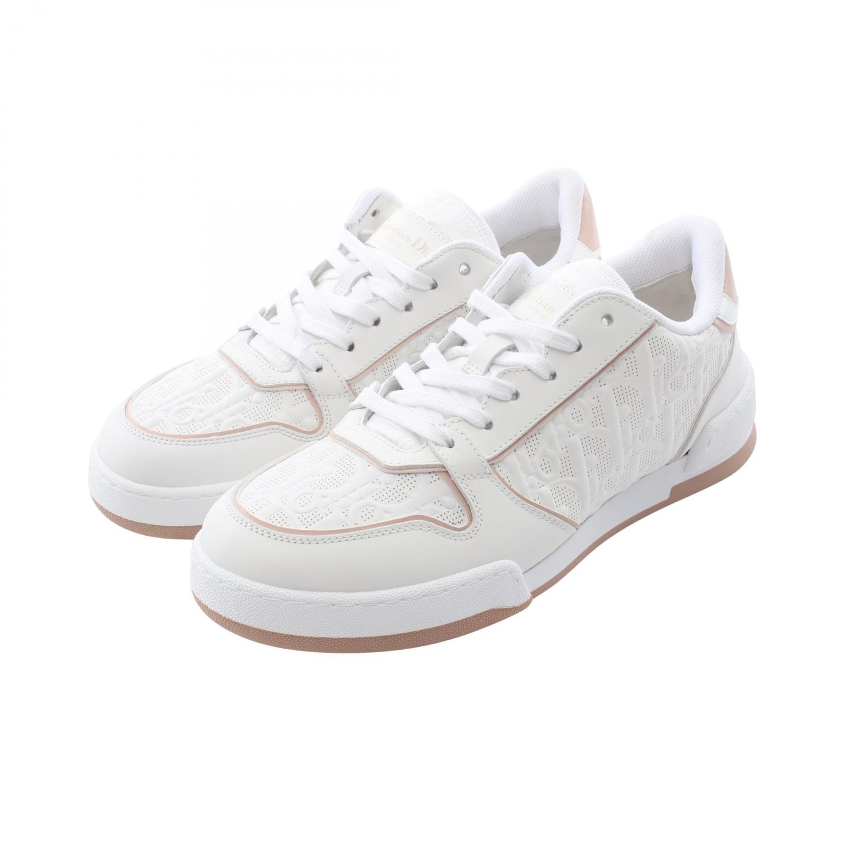 ディオール Dior Dior One オブリーク スニーカー 靴 レザー レディース ホワイト系 / ピンク系 【中古】