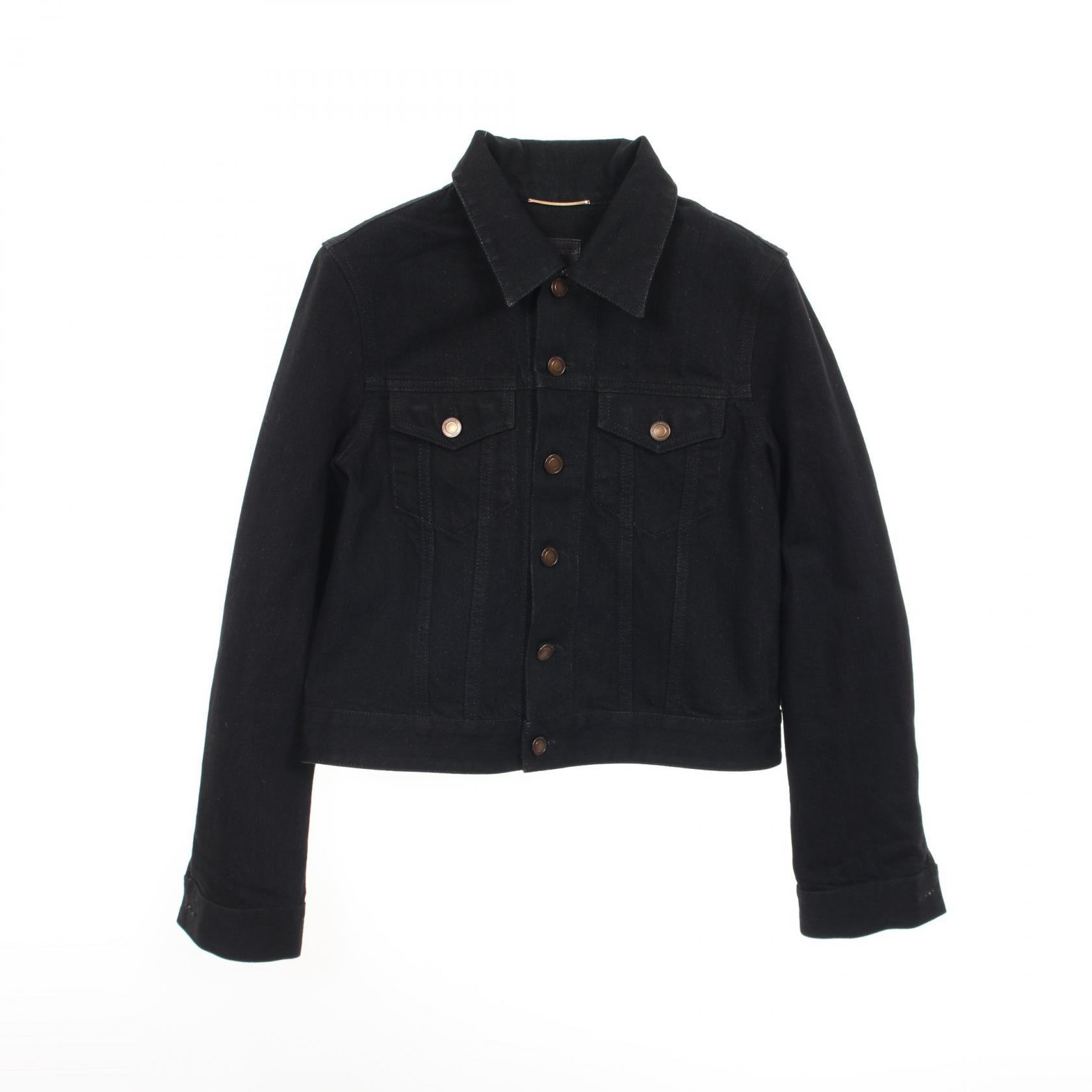 サンローランパリ SAINT LAURENT PARIS デニムジャケット 衣料品 アウター コットン メンズ ブラック系 【中古】